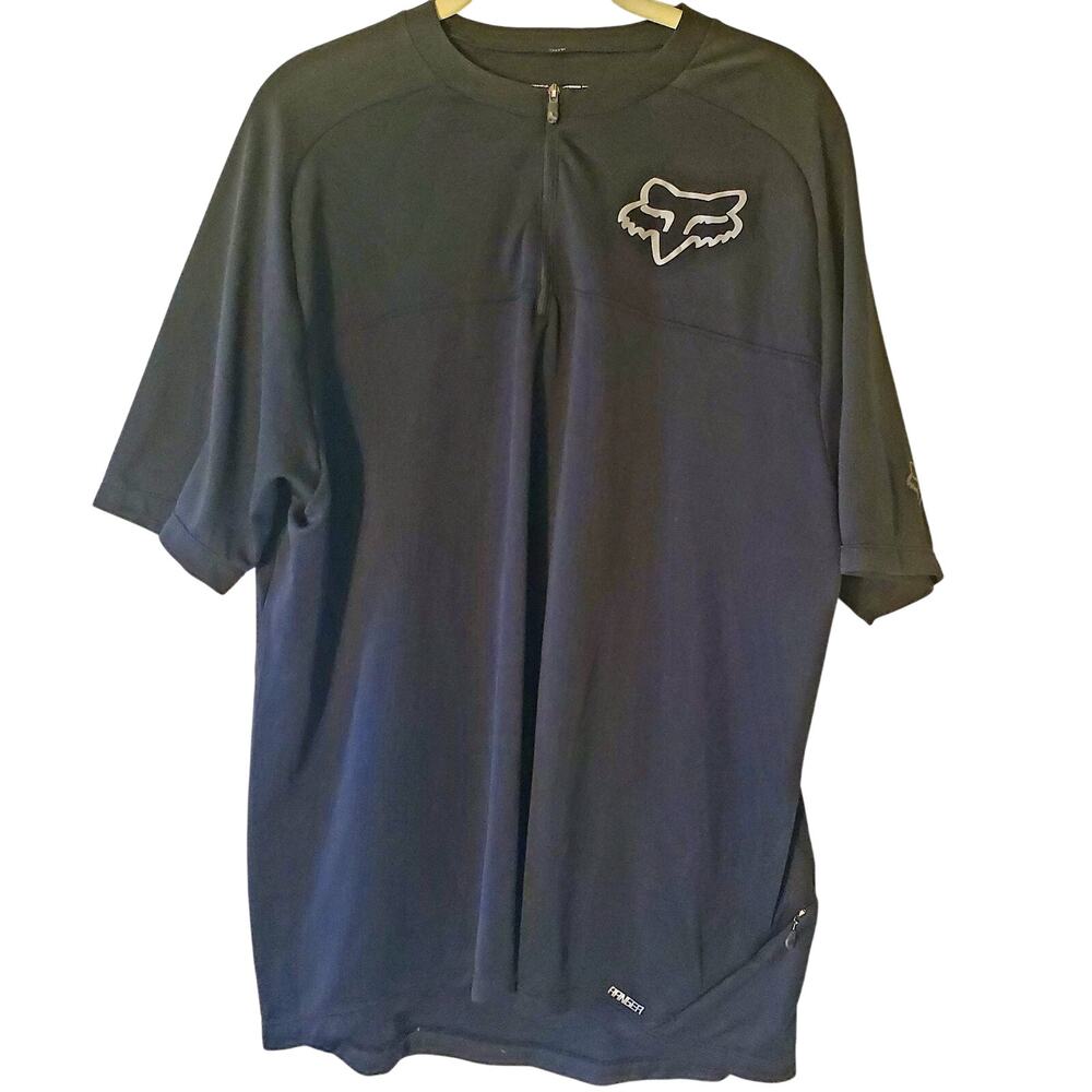 FOX Racing Mens Black Lightweight Short Sleeve Half Zip Pullover Sz XL